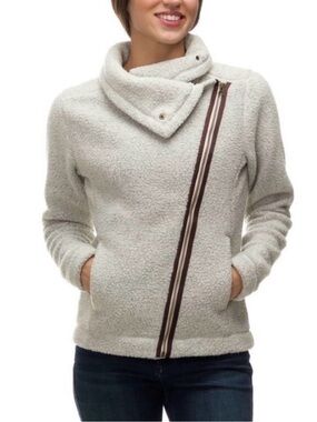Basin + Range Lily Heavy Fleece Gray Zip UP Jacket with deep turtle neck size M